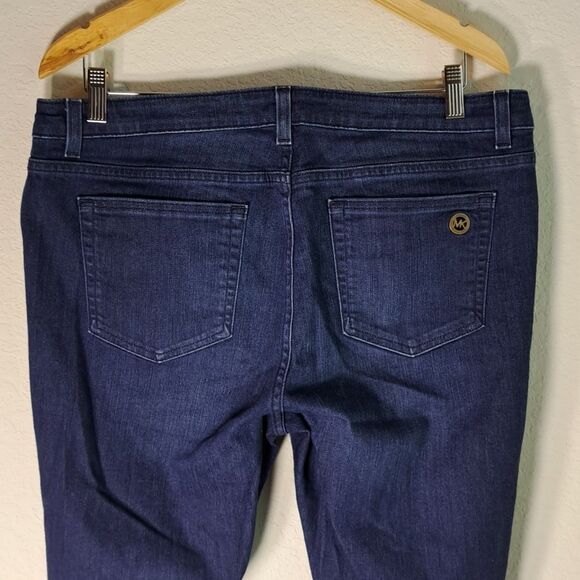 Michael Kors Women's Denim Blue Jeans Size 12 Skinny Zipper Pockets Stretch - Picture 6 of 12